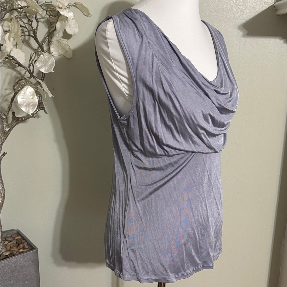 Ann Taylor Silver Drape Sleeveless Blouse - Picture 3 of 4